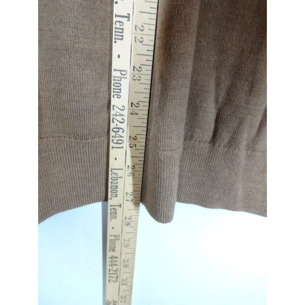 Banana Republic 100% Merino Extra Fine Wool 1/4 Zip Sweater XL Tan Camel Mock